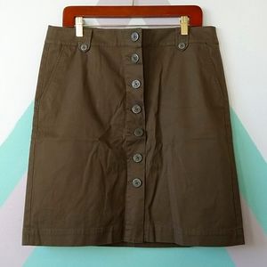TALBOTS Army Green Button Down Skirt